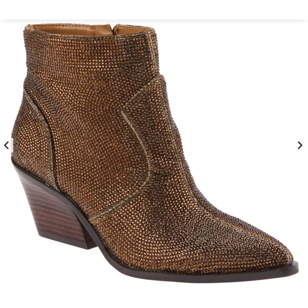 *NEW* Jessica Simpson Womens Zalor Gold Sparkly   Ankle Boots Size 7‎ A44